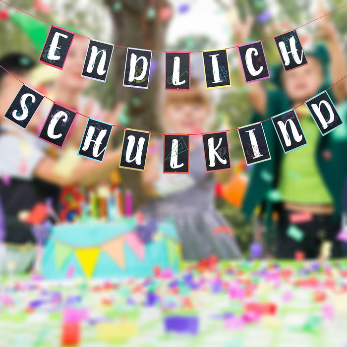 Schuleinführung Girlande Endlich Schulkind Banner Hänge Deko Schulanfang Einschulung Jungs Mädchen