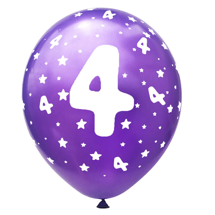 Luftballon Set Zahl 4 für 4. Geburtstag Kindergeburtstag Party 10 Deko Ballons Geburtstagsdeko bunt