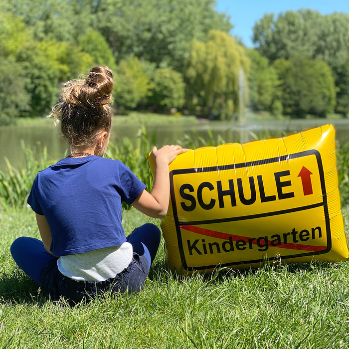 Schuleinführung Schulanfang Einschulung Deko Set - 2 Girlanden + Luftballons + Konfetti Set