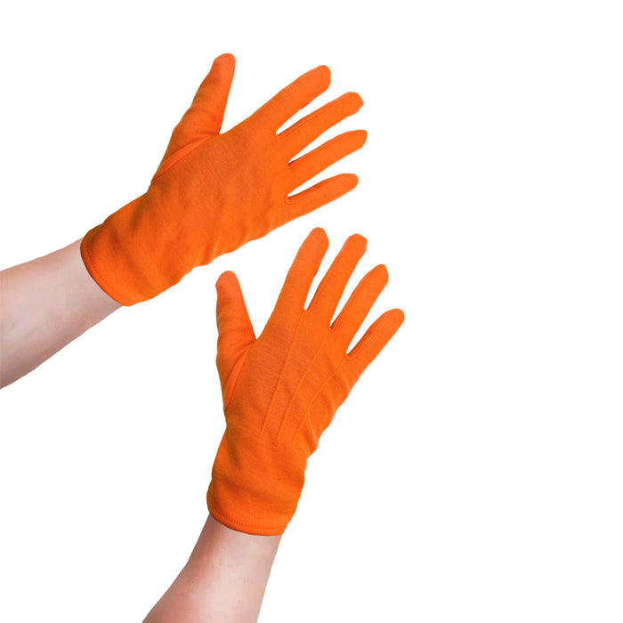 Handschuhe Herren und Damen Handschuh orange für Fasching Karneval Motto Party Kostüm Accessoire für Halloween