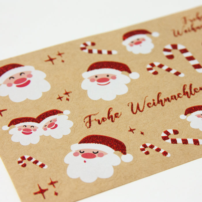 Weihnachtsmann Aufkleber Frohe Weihnachten Sticker für Weihnachten Weihnachtsaufkleber Weihnachtsdeko