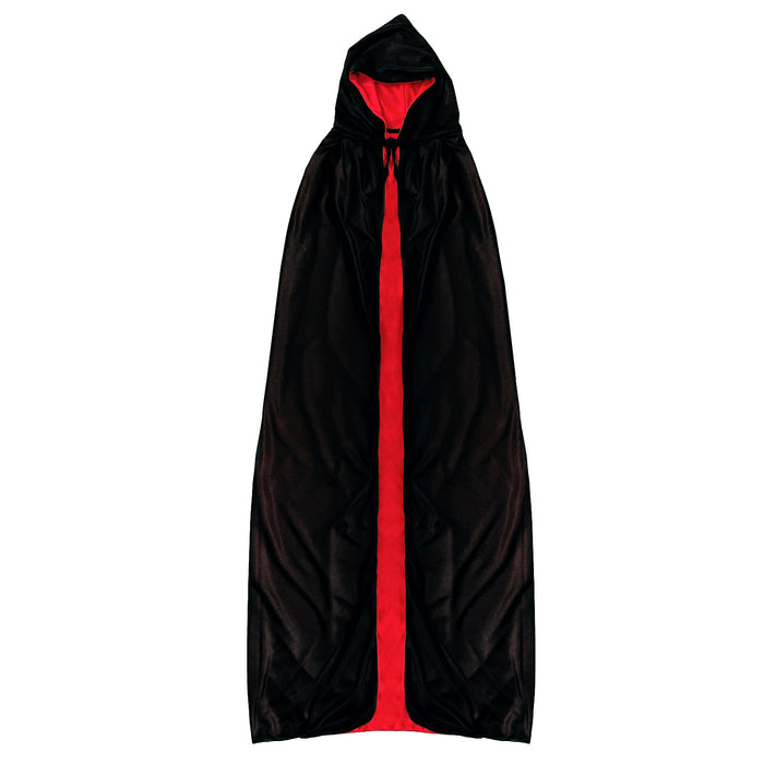 Umhang schwarz rot Cape für Hexe Zauberer Kostüm Accessoire für Halloween Karneval Fasching Motto Party