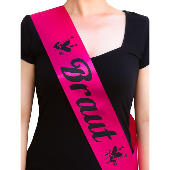 Schärpe Braut + Braut Security Set JGA Hen Party Bride to be pink