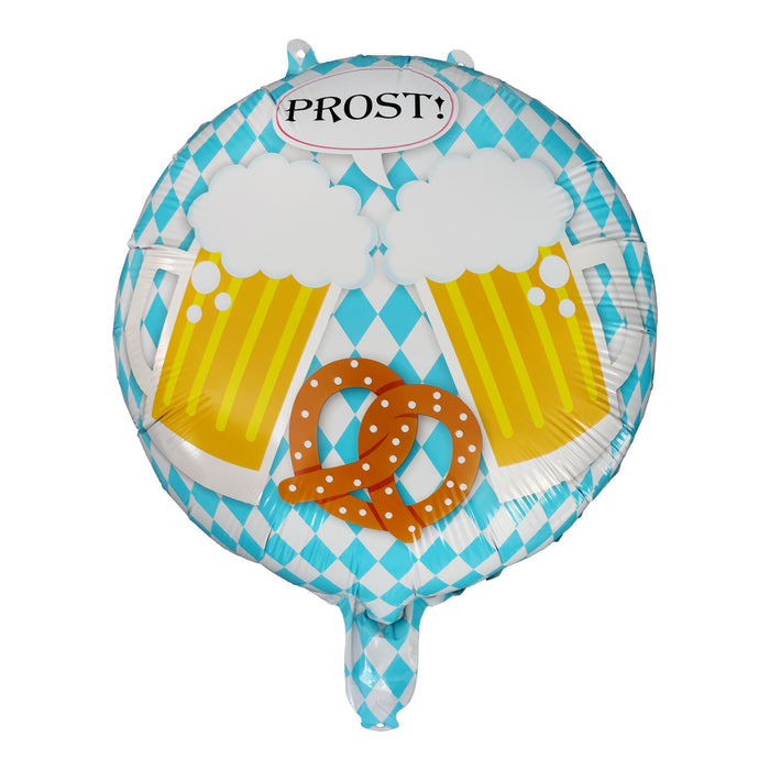 Folien Ballon mit Bierkrügen Brezeln Schriftzug Prost Luftballon für Oktoberfest Party Deko Bierglas