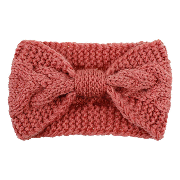 Damen Stirnband Haar Band für den Herbst Winter Ohrenwärmer Zopfmuster in Einheitsgröße - rosa