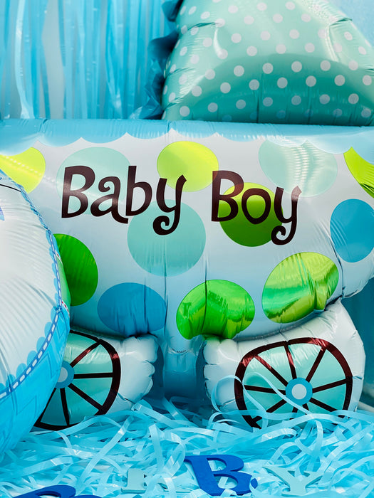 Folien Luftballon in Kinderwagen Form Baby Boy Folienballon für Baby Shower Party Geburt Jungs