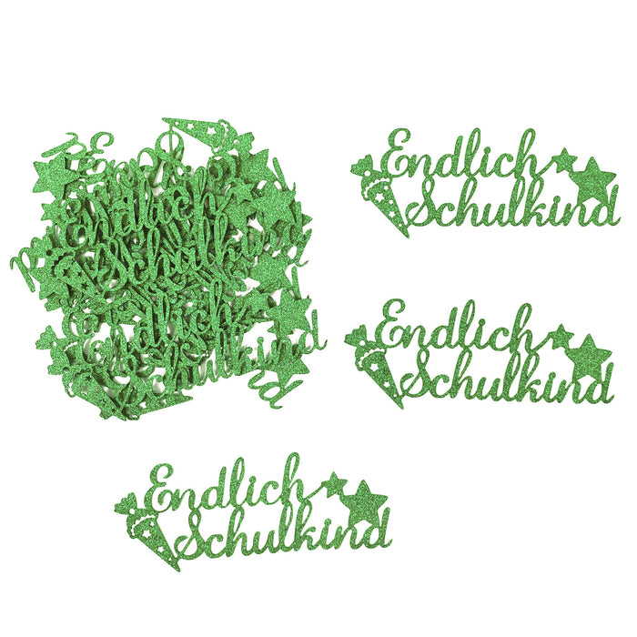 Schuleinführung Schulanfang Einschulung Deko Set - Schulkind Girlande + Torten Topper + Konfetti Set