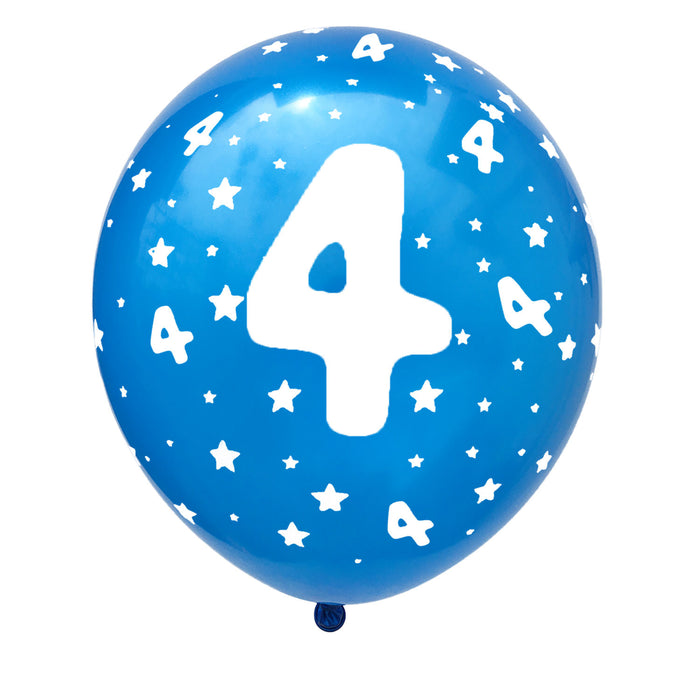 Luftballon Set Zahl 4 für 4. Geburtstag Kindergeburtstag Party 10 Deko Ballons Geburtstagsdeko bunt