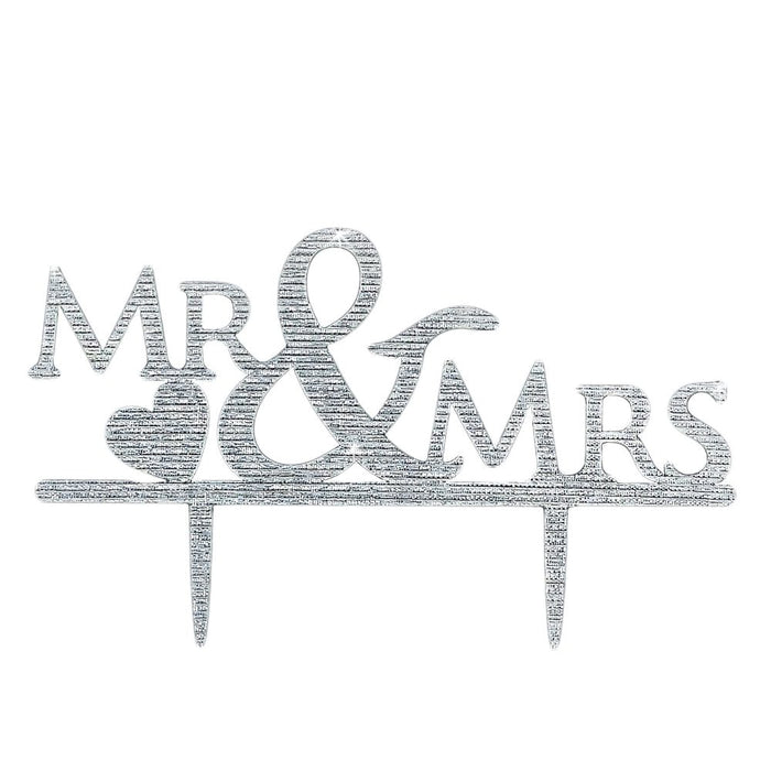 Hochzeitstorten Topper Mr & Mrs Kuchendeckel Hochzeit - silber