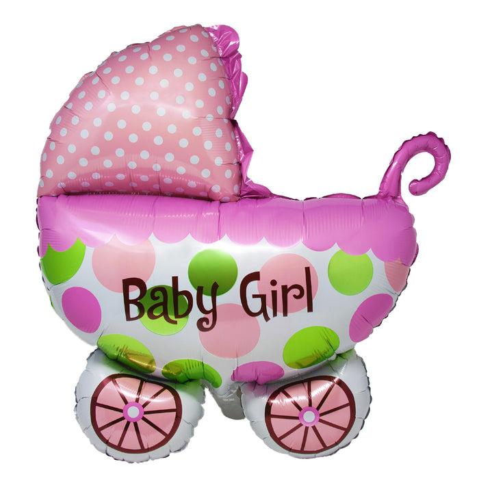 Folien Luftballon in Kinderwagen Form Baby Girl Folienballon für Baby Shower Party Geburt Mädchen