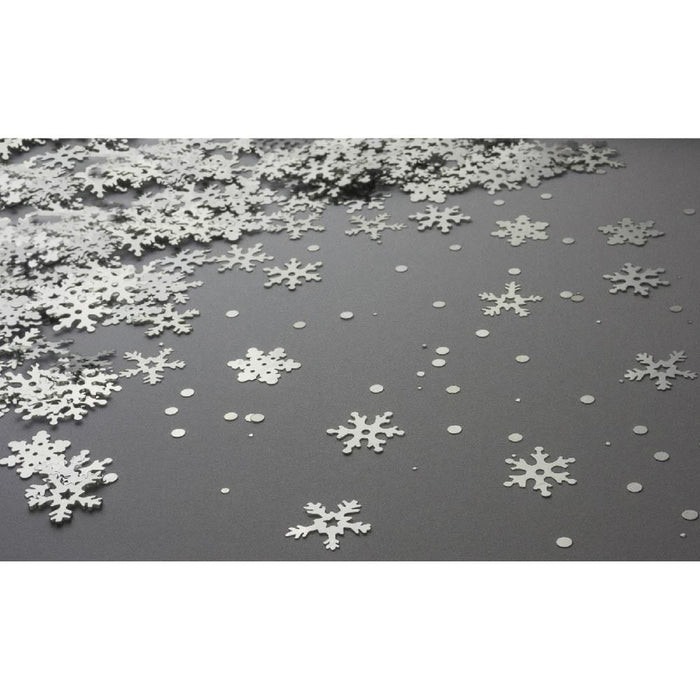 Konfetti Schnee Flocken Streuteile Winter 70g - silber