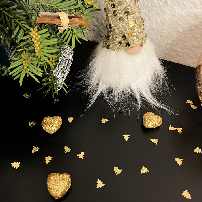 Styropor Herzen als Streudeko Tischdeko Deko für Weihnachten Weihnachtsdeko zum Basteln DIY - gold