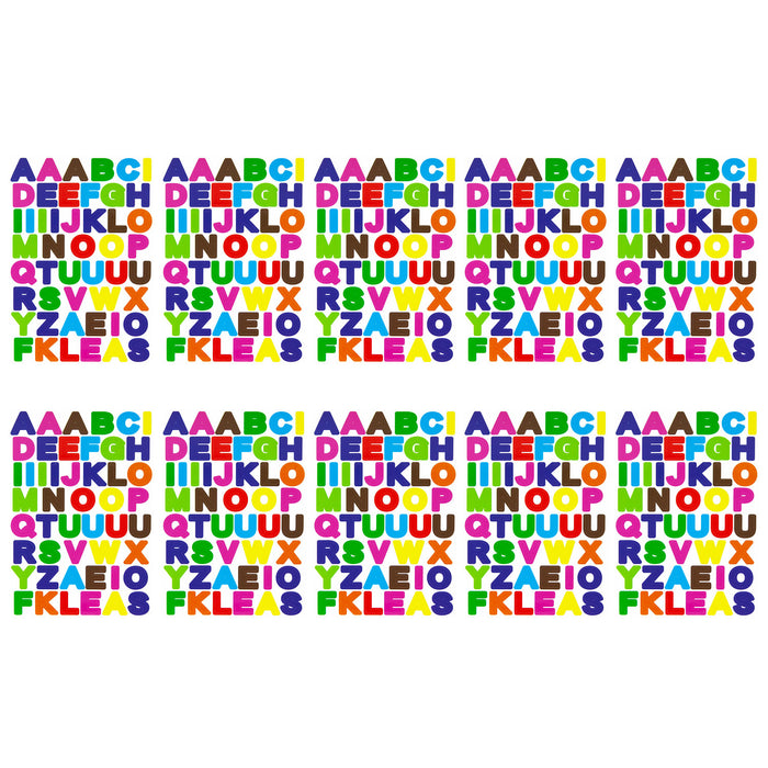 480x Buchstaben Sticker Alphabet ABC Aufkleber für Schuleinführung zum Basteln Scrapbooking - bunt