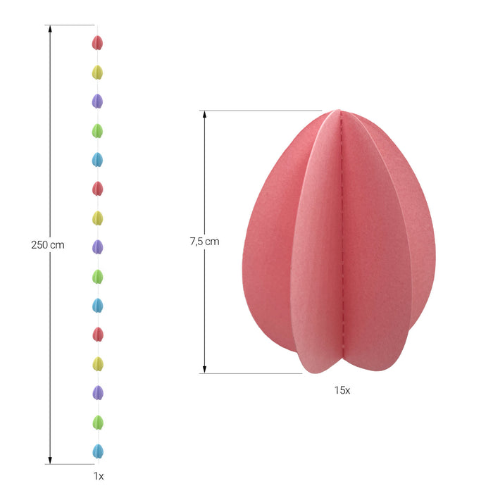 Deckenhänger Girlande 3D Ostereier Eier Hängedeko für Ostern Tischdeko Oster Party Osterdeko - bunt