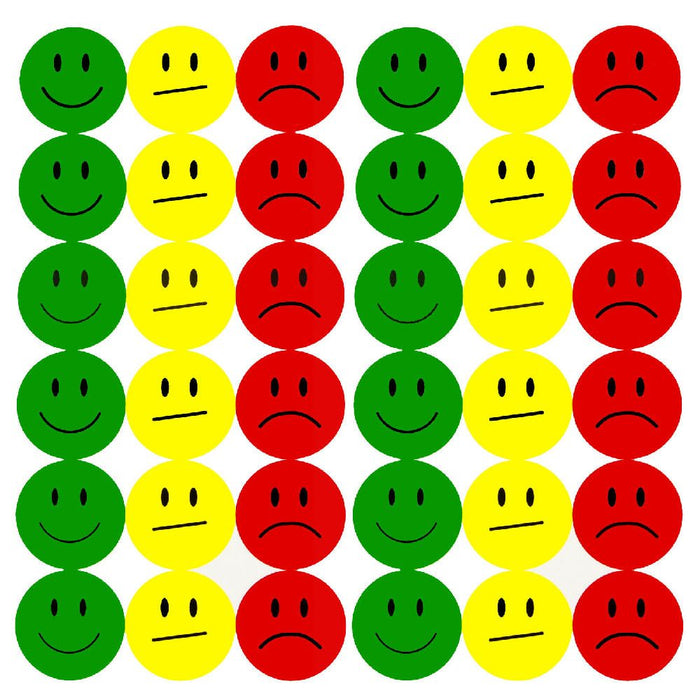 180 Smiley Sticker Set Aufkleber Emoji lächeln Face - grün gelb rot