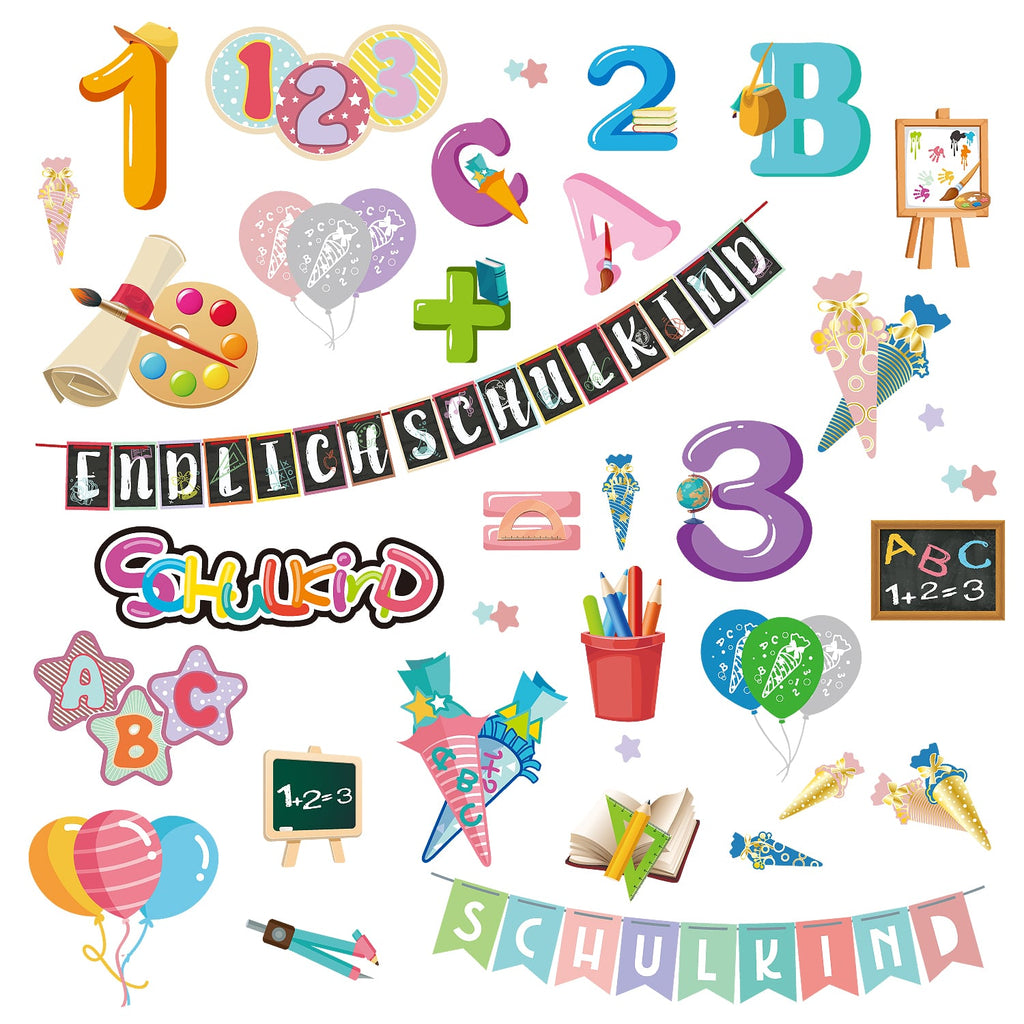 YUBBYSTU Alphabet Aufkleber 30 Blatt - Selbstklebende Buchstaben & Zahlen