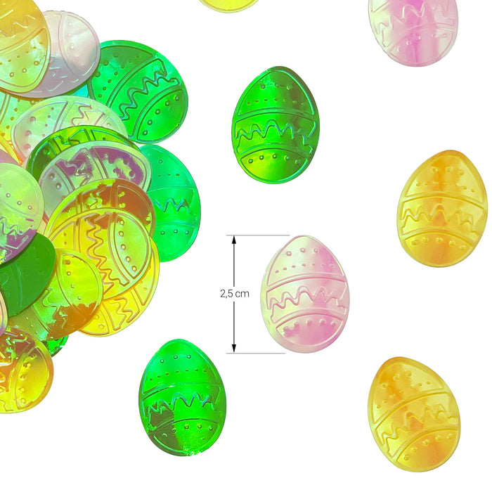 Osterei Konfetti Streudeko Tisch Deko für Ostern oder zum Basteln - bunt irisierend