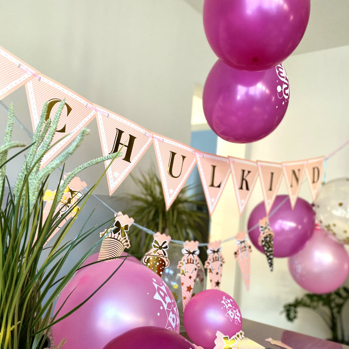 Konfetti Luftballon Set für Schuleinführung Schulanfang Deko Ballons rosa gold