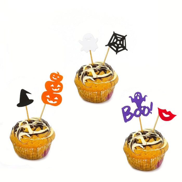 6 Halloween Topper Holzsticker Kuchen Cupcake Halloween Deko Aufsatz