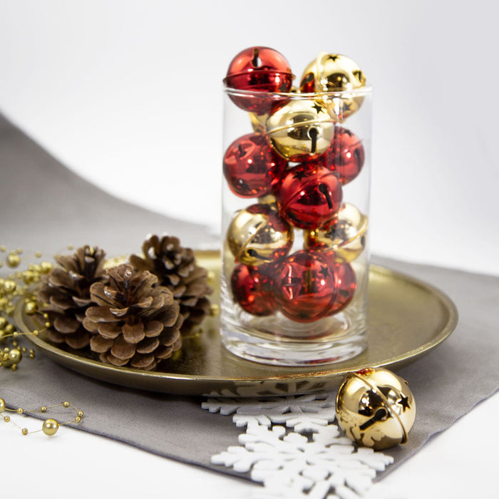 12 Weihnachtsglöckchen Tischdeko Weihnachtsbaum Weihnachtsdeko - rot