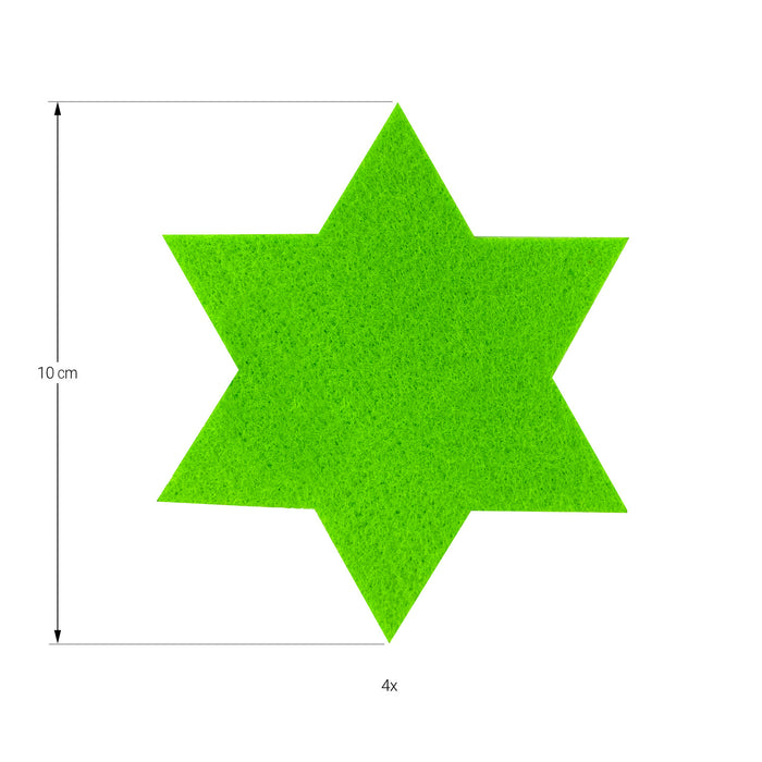 4 Filz Untersetzer Sterne Glasuntersetzer Weihnachtsdeko Adventsdeko - neongrün